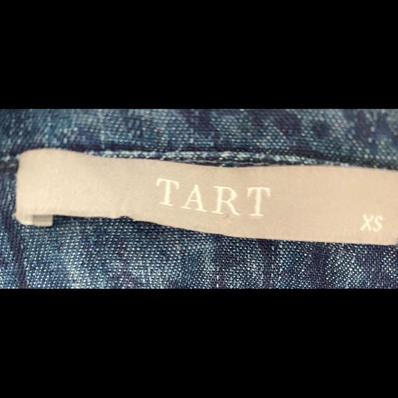 Tart denim print drawstring waist shorts Romper XS - Picture 6 of 7